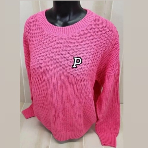 PINK Victoria's Secret Sweaters - PINK Knitted Varsity Sweater